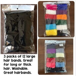 3 packs of Thick Hairbands Bundle colors